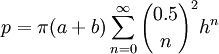 ellipse perimeter approx pi(a+b) sigma n=0 to infinity of (0.5 choose n)^2 h^n