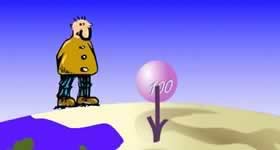 The Earth in space with arrows representing the pull of gravity toward its center.