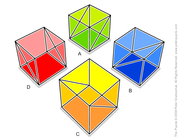 Four Cubes Outlines
